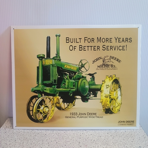 John Deere 1933 GP Tin Metal Sign - Picture 2 of 4